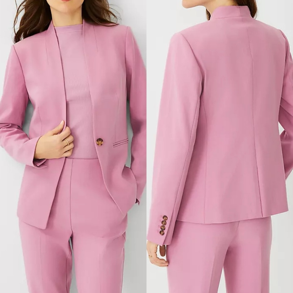 NWT Ann Taylor New Cutaway Blazer in Bi-Stretch Bubblegum Pink Career Size 6